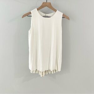 Bailey 44 Zip Back Pleat Detail Tank Ivory Size Small